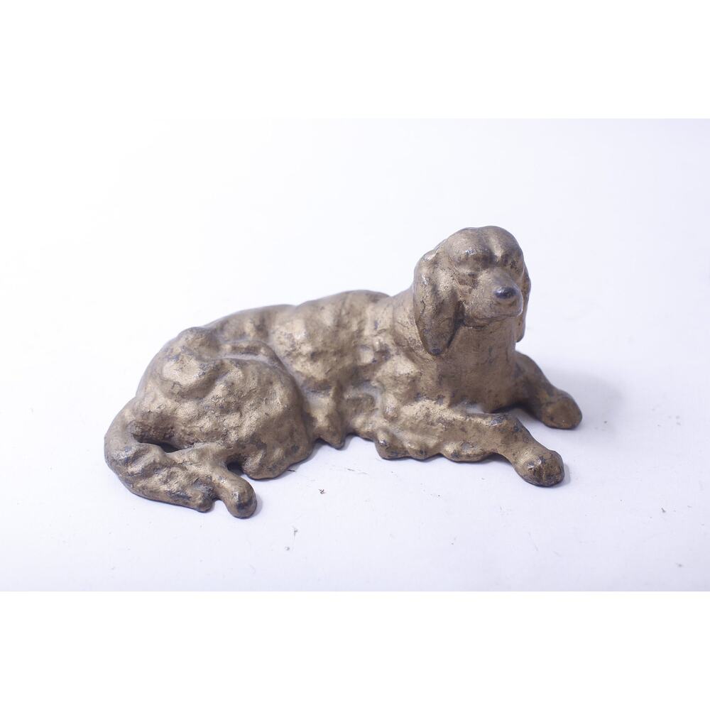 Lying Down Irish Setter Dog Brass Figure, Small Sculpture, Vintage, Home Decor